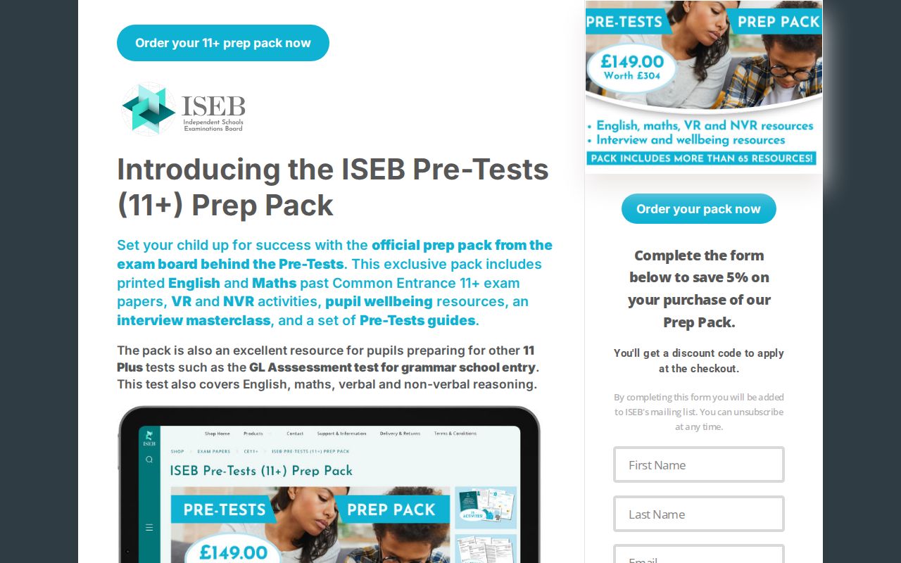 Iseb Test Example ISEB Pre-Tests (11+) Prep Pack